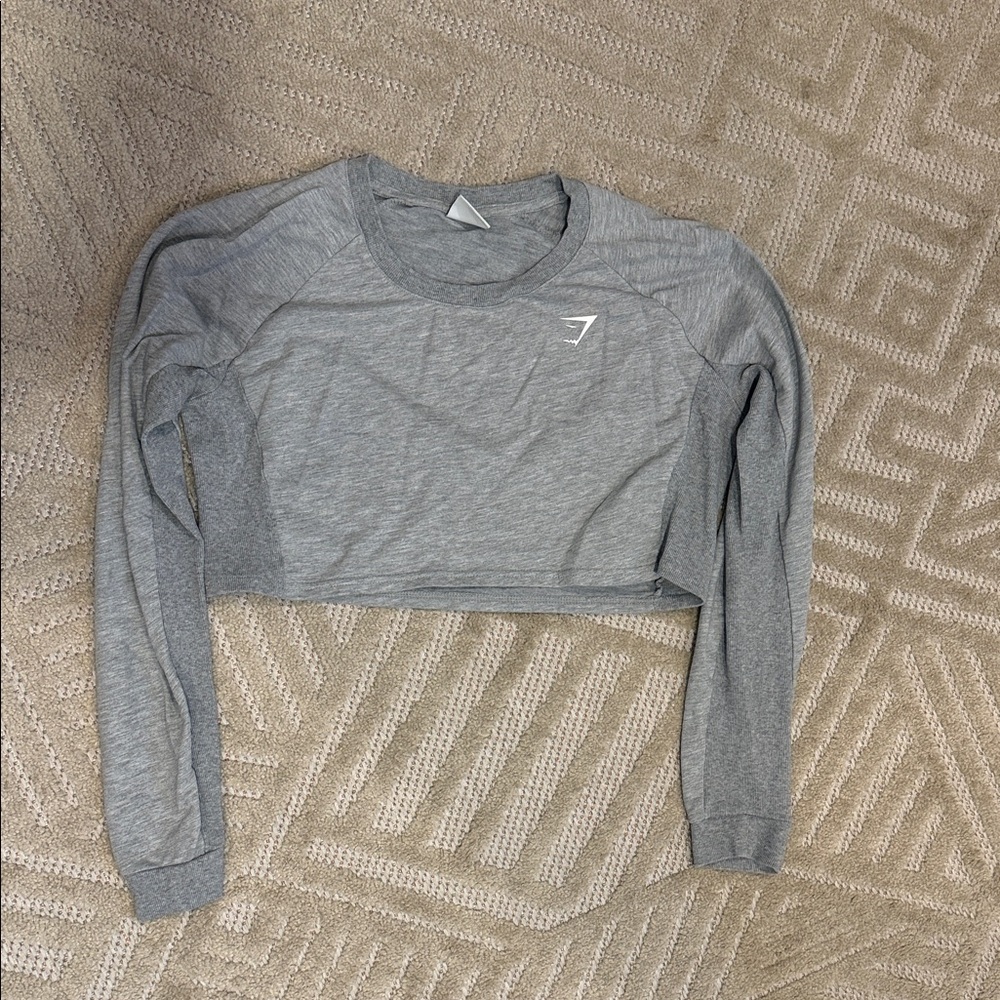 Gymshark Training Cropped Sweater - Light Grey Marl